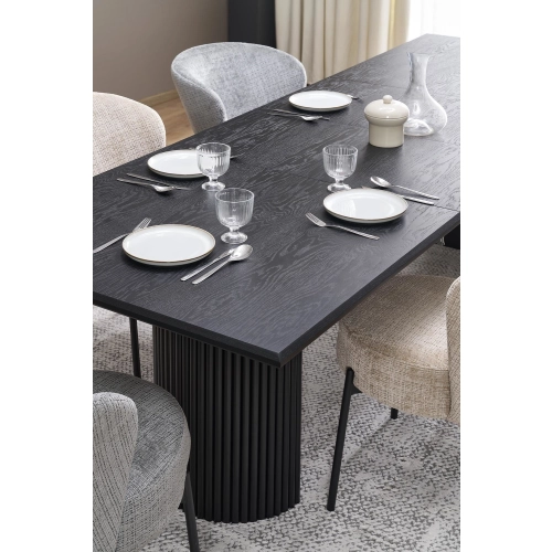 STÓŁ ROZKŁADANY 160 - 250 X 90 X 78 CM DĄB NATURALNY/CZARNY
